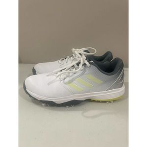 Adidas Golf Shoes Y5 Womens 7 White Acid Yellow Blue Oxide Spikes
